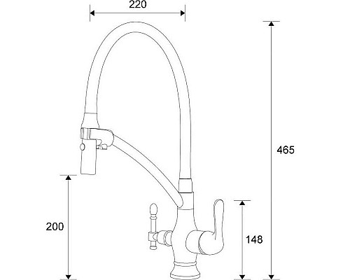 Купить Смеситель для кухни ZorG Sanitary ZR347-8YF Хром Белый в магазине сантехники Santeh-Crystal.ru