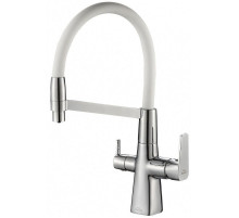 Смеситель для кухни ZorG Steel Hammer SH818-8CR Хром Белый