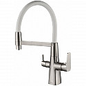 Смеситель для кухни ZorG Steel Hammer SH818-8SATIN Сатин Белый Смеситель для кухни ZorG Steel Hammer SH818-8SATIN Сатин Белый