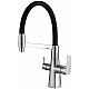 Купить Смеситель для кухни ZorG Steel Hammer SH818-6CR Хром Черный в магазине сантехники Santeh-Crystal.ru