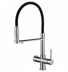 Смеситель для кухни ZorG Steel Hammer SH 2003 CR Хром Черный