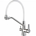 Смеситель для кухни ZorG Steel Hammer SH 903-8 CR Хром Белый Смеситель для кухни ZorG Steel Hammer SH 903-8 CR Хром Белый