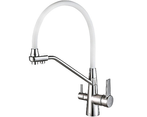 Santeh-Crystal.ru: Смеситель для кухни ZorG Steel Hammer SH 903-8 CR Хром Белый Заказать Смеситель для кухни ZorG Steel Hammer SH 903-8 CR Хром Белый в магазине сантехники Santeh-Crystal.ru