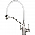 Смеситель для кухни ZorG Steel Hammer SH 903-8 SATIN Сатин Белый Смеситель для кухни ZorG Steel Hammer SH 903-8 SATIN Сатин Белый