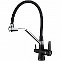 Смеситель для кухни ZorG Steel Hammer SH 903-6 BLACK CR Черный матовый Хром Смеситель для кухни ZorG Steel Hammer SH 903-6 BLACK CR Черный матовый Хром