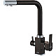 Заказать Смеситель для кухни ZorG Steel Hammer SH 805 BLACK CR Черный матовый Хром в магазине сантехники Santeh-Crystal.ru