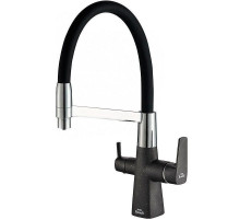 Смеситель для кухни ZorG Steel Hammer SH 818-6 BLACK CR Черный матовый Хром