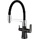 Заказать Смеситель для кухни ZorG Steel Hammer SH 818-6 BLACK CR Черный матовый Хром в магазине сантехники Santeh-Crystal.ru