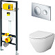 Купить Комплект унитаза AM.PM Spirit FlashClean C701700WH + C707857WH с инсталляцией Viega Prevista Dry 792855 с сиденьем Микролифт и клавишей смыва Хром в магазине сантехники Santeh-Crystal.ru