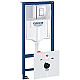 Приобрести Комплект унитаза AM.PM Spirit FlashClean C701700WH + C707857WH с инсталляцией Grohe Rapid SL 38775001 с сиденьем Микролифт и клавишей смыва Хром в магазине сантехники Santeh-Crystal.ru