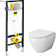 Приобрести Комплект унитаза AM.PM Spirit FlashClean C701700WH + C707857WH с инсталляцией Viega Prevista Dry 8524.14 792596 с сиденьем Микролифт и клавишей смыва Хром в магазине сантехники Santeh-Crystal.ru