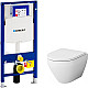 Купить Комплект унитаза AM.PM Spirit FlashClean C701700WH + C707857WH с инсталляцией Geberit Duofix Sigma UP320 111.300.00.5 с сиденьем Микролифт в магазине сантехники Santeh-Crystal.ru