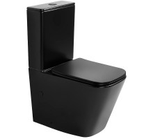 Унитаз компакт Abber Rechteck AC1210TMB Черный матовый с бачком и сиденьем Микролифт