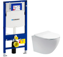 Комплект унитаза Aquatek Европа AQ1900-00 с инсталляцией Geberit Duofix Sigma UP320 111.300.00.5 с сиденьем Микролифт