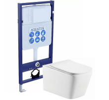 Комплект унитаза с инсталляцией Aquatek Либра New SET AQUATEK ЛИБРА N с сиденьем Микролифт