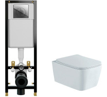 Комплект унитаза Aquatek Либра New AQ1148N-00 с инсталляцией Cersanit Black 35 S-IN-BLACK-Cg-w с сиденьем Микролифт и клавишей смыва Хром