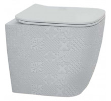Унитаз Artceram A16 ASV004 01 86 приставной Белый с декором Cementina