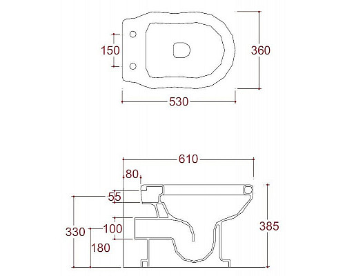 Купить Унитаз Artceram Hermitage HEV003 03 00 приставной Черный без сиденья в магазине сантехники Santeh-Crystal.ru