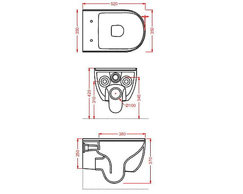 Приобрести Унитаз Artceram The One THV001 14 00 подвесной Rosso corallo без сиденья в магазине сантехники Santeh-Crystal.ru