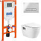 Комплект унитаза с инсталляцией BelBagno Loto BB070CHR/SC/BB002-80/BB005-PR-CHROME с сиденьем Микролифт и клавишей смыва Хром глянцевый