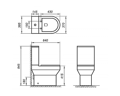 Унитаз компакт BelBagno Norma BB339CPR/BB2111SC без бачка с сиденьем Микролифт Унитаз компакт BelBagno Norma BB339CPR/BB2111SC без бачка с сиденьем Микролифт