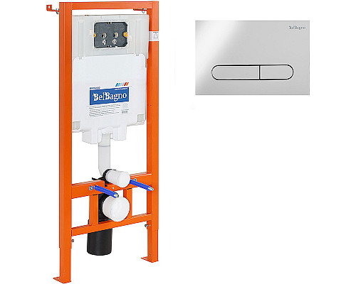 Комплект унитаза с инсталляцией BelBagno Onda BB066CHR/BB870SC/BB002-80/BB005-PR-CHROME с сиденьем Микролифт и клавишей смыва Хром глянцевый Комплект унитаза с инсталляцией BelBagno Onda BB066CHR/BB870SC/BB002-80/BB005-PR-CHROME с сиденьем Микролифт и клавишей смыва Хром глянцевый