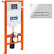Комплект унитаза с инсталляцией BelBagno Onda BB066CHR/BB870SC/BB002-80/BB005-PR-CHROME с сиденьем Микролифт и клавишей смыва Хром глянцевый