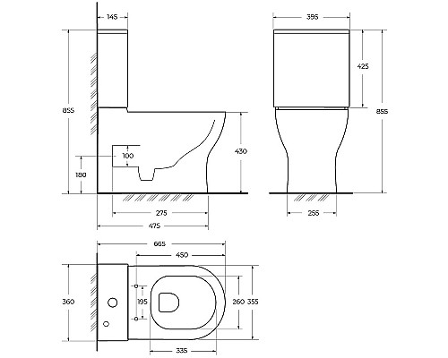 Унитаз компакт BelBagno Sfera-Tor BB2141CP-TOR без бачка и сиденья