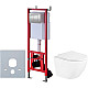 Комплект унитаза BelBagno Uno BB3105CHR/SC с инсталляцией D&K DI8140116 с сиденьем Микролифт и клавишей смыва Хром