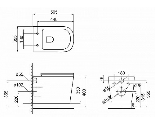 Приобрести Унитаз BelBagno Veneto BB132CHR подвесной без сиденья в магазине сантехники Santeh-Crystal.ru