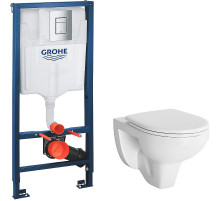 Комплект унитаза Berges Gamma 081105 с инсталляцией Grohe Rapid SL 38772001 с сиденьем Микролифт и клавишей смыва Хром