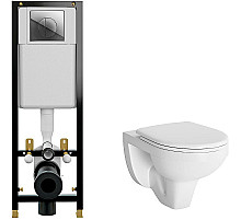 Комплект унитаза Berges Gamma 081105 с инсталляцией Cersanit Black 35 S-IN-BLACK-Cg-w с сиденьем Микролифт и клавишей смыва Хром
