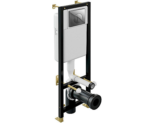 Приобрести Комплект унитаза Berges Gamma 081105 с инсталляцией Cersanit Black 35 S-IN-BLACK-Cg-w с сиденьем Микролифт и клавишей смыва Хром в магазине сантехники Santeh-Crystal.ru