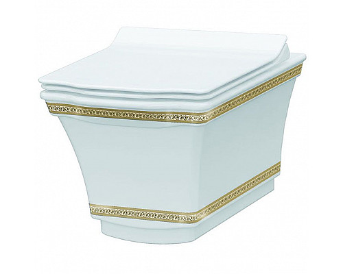 Santeh-Crystal.ru: Унитаз Boheme Hermitage 951-G подвесной Белый с узором Золото без сиденья Заказать Унитаз Boheme Hermitage 951-G подвесной Белый с узором Золото без сиденья в магазине сантехники Santeh-Crystal.ru