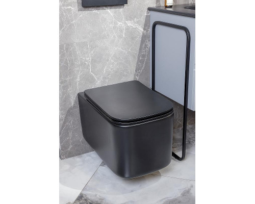 Унитаз подвесной Boheme Mane 970-SET-B Черный матовый с сиденьем Микролифт