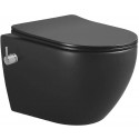 Унитаз подвесной Boheme Nero 961-SET-2-B Черный матовый с сиденьем Микролифт