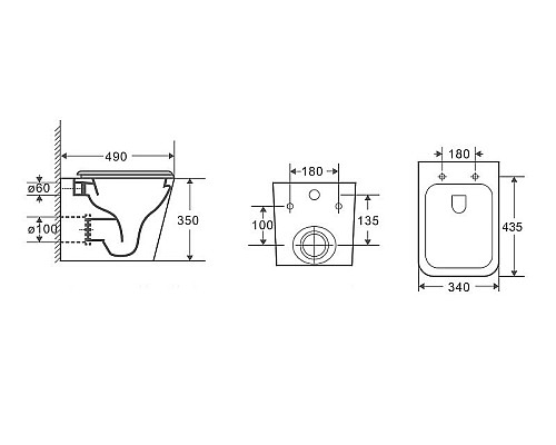 Купить Комплект унитаза CeramaLux 5171MB с инсталляцией Grohe Rapid SL 38772001 с сиденьем Микролифт и клавишей смыва Хром в магазине сантехники Santeh-Crystal.ru