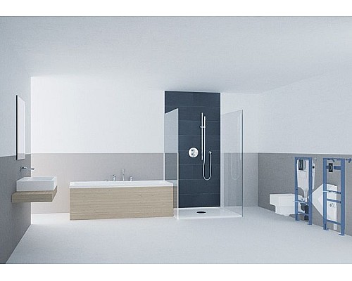 Заказать Комплект унитаза CeramaLux 2197 с инсталляцией Grohe Rapid SL 38775001 с сиденьем Микролифт и клавишей смыва Хром в магазине сантехники Santeh-Crystal.ru