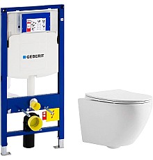 Комплект унитаза CeramaLux 2197 с инсталляцией Geberit Duofix Sigma UP320 111.300.00.5 с сиденьем Микролифт