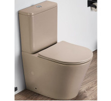 Унитаз компакт CeramaLux 2179XMC Капучино матовый с бачком и сиденьем Микролифт