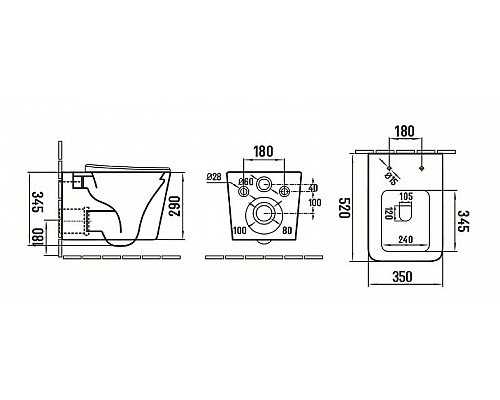 Заказать Унитаз CeramaLux 5170MW подвесной Белый матовый с сиденьем Микролифт в магазине сантехники Santeh-Crystal.ru