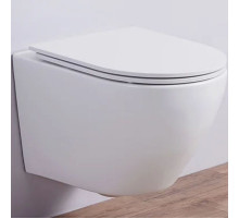 Унитаз CeramaLux 2197MW подвесной Белый матовый с сиденьем Микролифт