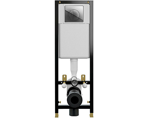 Купить Комплект унитаза CeramaLux 2197 с инсталляцией Cersanit Black 35 S-IN-BLACK-Cg-w с сиденьем Микролифт и клавишей смыва Хром в магазине сантехники Santeh-Crystal.ru