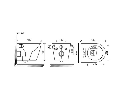 Купить Унитаз Ceramica Nova Forma CN3011 подвесной с сиденьем Микролифт в магазине сантехники Santeh-Crystal.ru