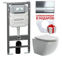 Комплект унитаза с инсталляцией Ceramica Nova Forma CN3009_1002CH_1000 с сиденьем Микролифт и клавишей смыва Хром