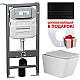 Купить Комплект унитаза с инсталляцией Ceramica Nova Metric CN3007_1002B_1000 с сиденьем Микролифт и Черной матовой клавишей смыва в магазине сантехники Santeh-Crystal.ru