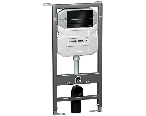 Купить Комплект унитаза с инсталляцией Ceramica Nova Metric CN3007_1002B_1000 с сиденьем Микролифт и Черной матовой клавишей смыва в магазине сантехники Santeh-Crystal.ru