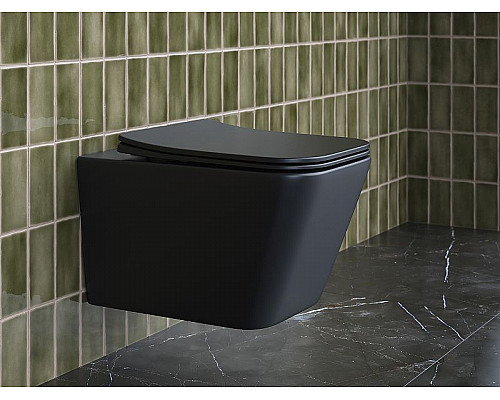 Приобрести Унитаз Ceramica Nova Metric CN3007MB подвесной Черный матовый с сиденьем Микролифт в магазине сантехники Santeh-Crystal.ru