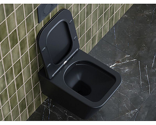 Приобрести Унитаз Ceramica Nova Metric CN3007MB подвесной Черный матовый с сиденьем Микролифт в магазине сантехники Santeh-Crystal.ru