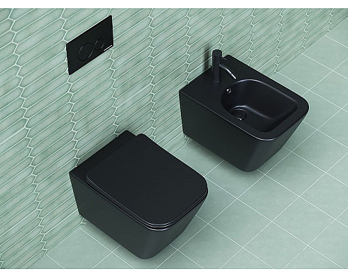 Приобрести Унитаз Ceramica Nova Metric CN3007MB подвесной Черный матовый с сиденьем Микролифт в магазине сантехники Santeh-Crystal.ru